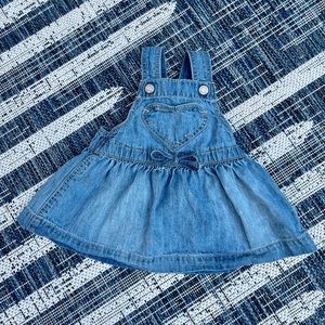 Gap Baby Denim Overalls Jumper with Heart Pocket